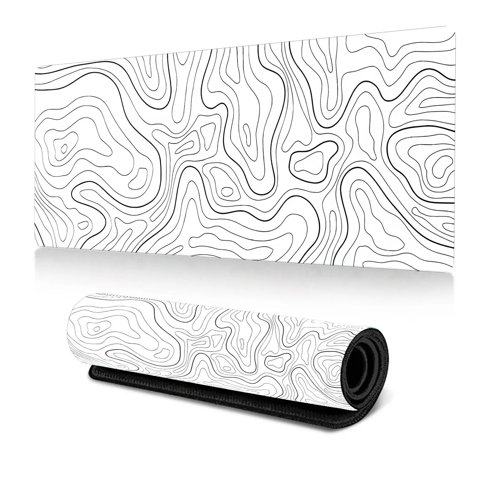 Topographic Mouse Pad, Multipurpose White Extended Gaming PC Computer Mouse Pad, Universal Topographic Desk Mat Laptop Desk Decor Writing Pad for Work, Game, Office, Home, Creative Gifts for Gamer