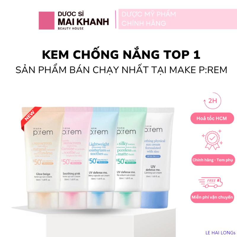 LE HAI LONGs Kem chống nắng Make P:rem UV Vật Lý, Hoá Học Nâng Tone, Kiềm