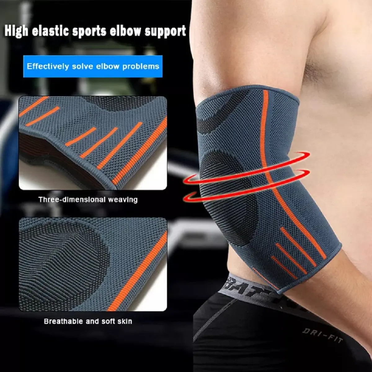 Deker Pelindung Siku 1 Pcs Bahan Breathable Elastic