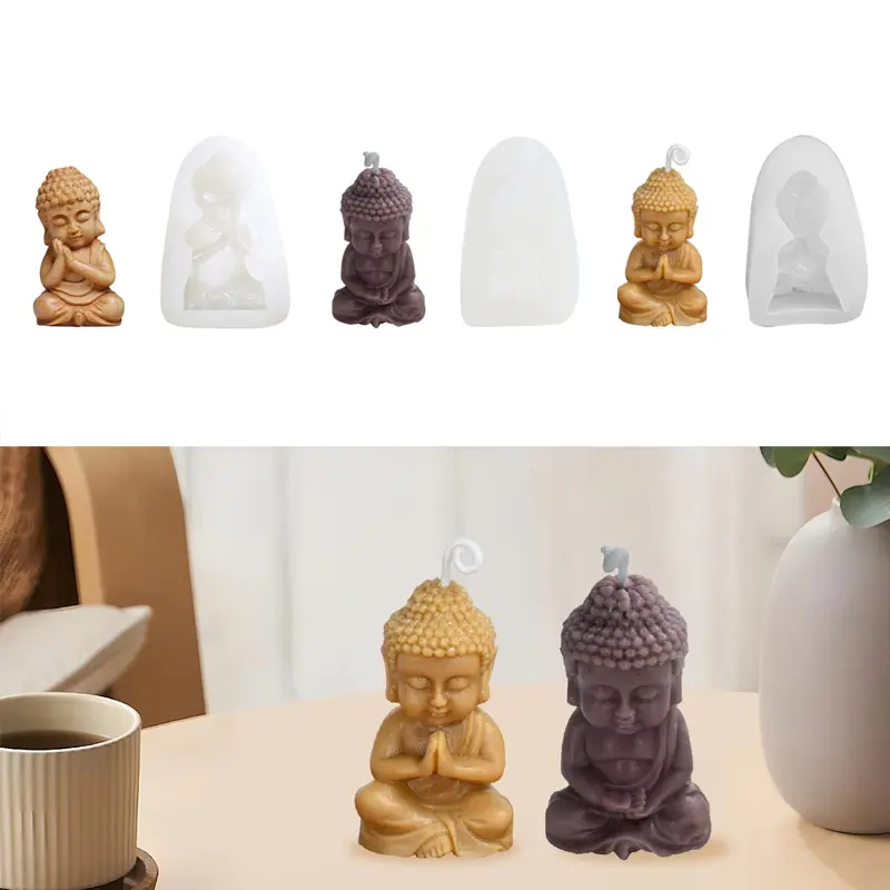 Creativity Buddha Candle Silicone Mold Diy Aromatherapy Gypsum Making Mold Handmade Soap Plaster Epoxy Casting Crafts Decorative