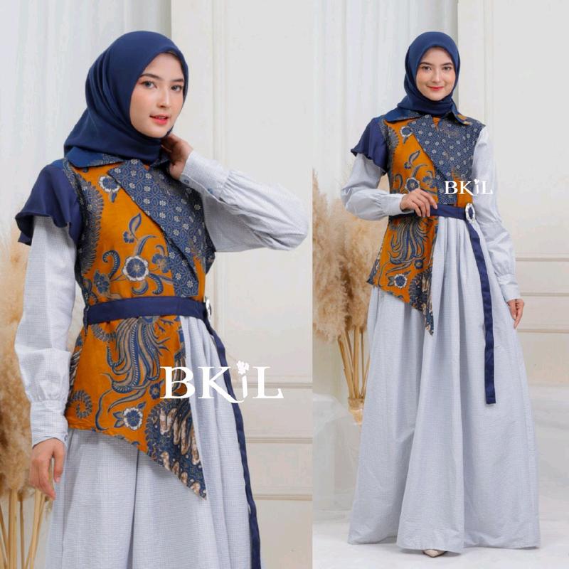 Sarimbit Keluarga Muslim Sarimbit Lebaran Terbaru Couple Gamis Ibu dan Anak Couple Batik Keluarga Couple Gamis Batik Modern Baju Pasangan 3