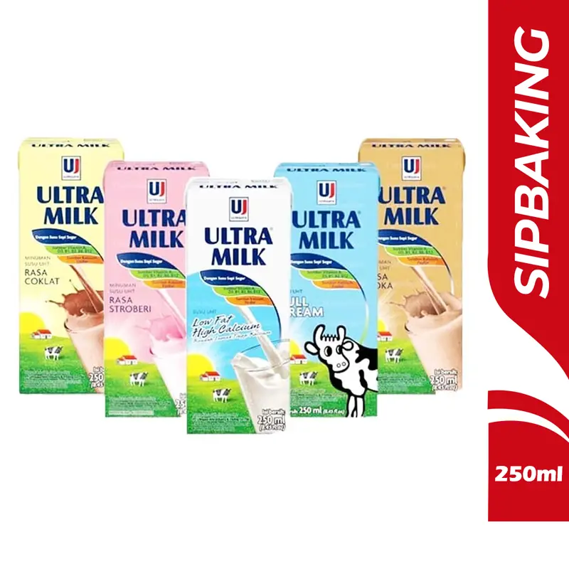 Ultra Milk susu UHT 250ml Full Cream Strawberry Cokelat Moka 250 ml 0