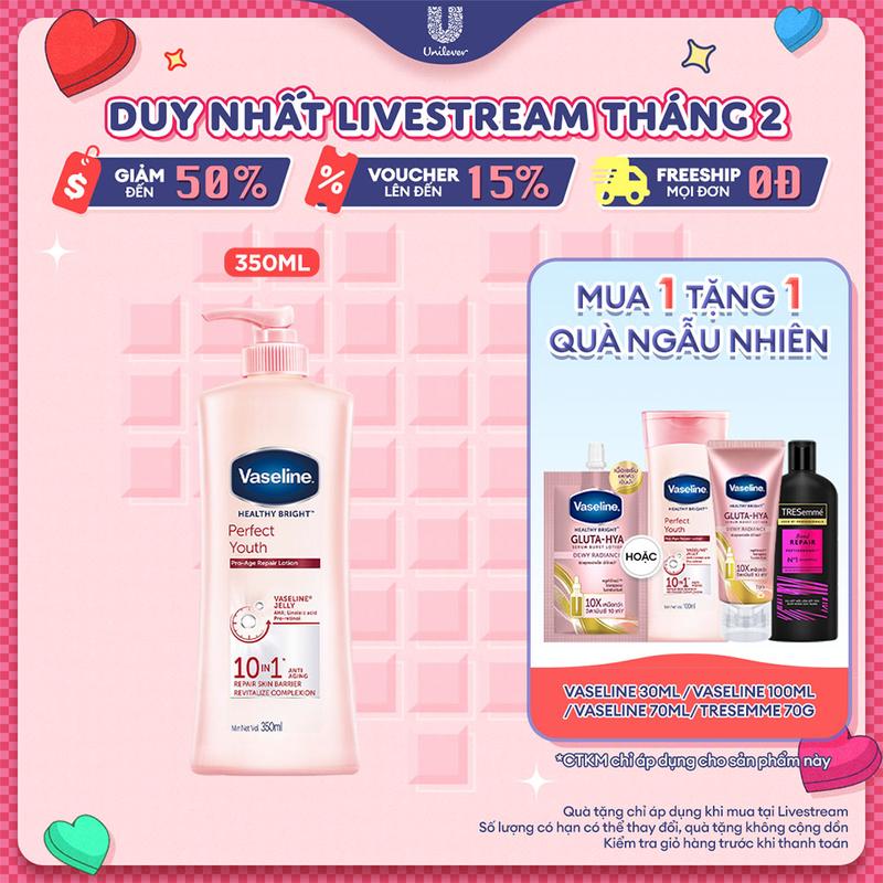 Sữa Dưỡng Thể Dưỡng Ẩm Vaseline Perfect Youth Phức Hợp Pro-Retinol Giúp Da Trẻ Hóa & Cải Thiện Nếp Nhăn Nữ 350ML [1]