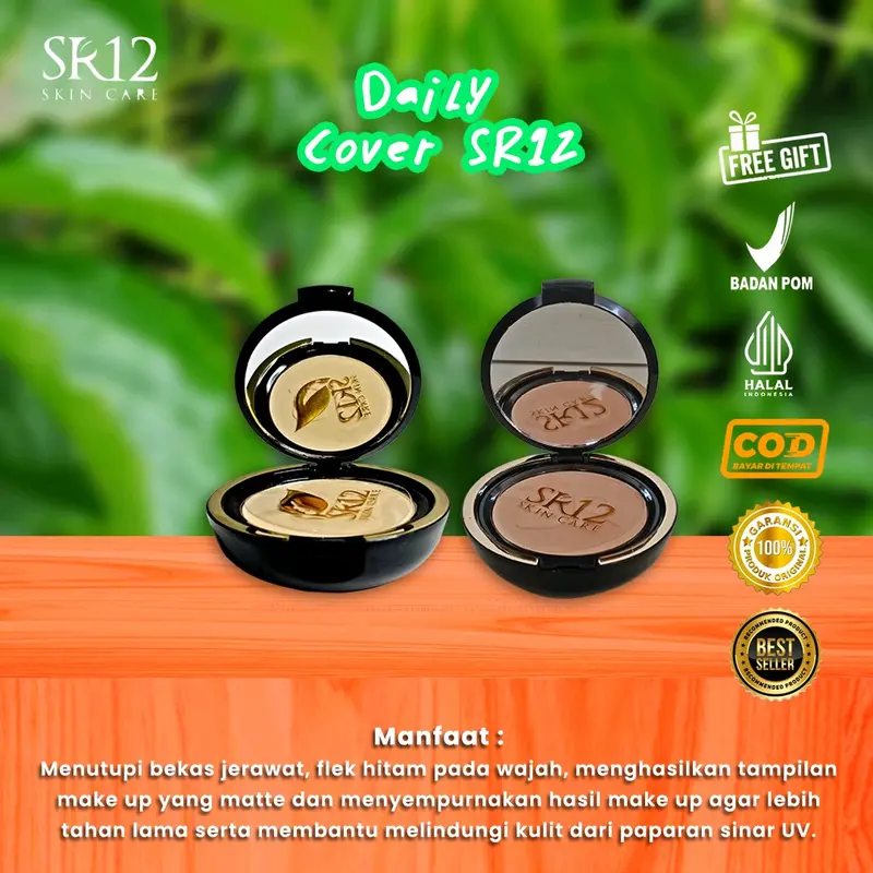 (FREE GIFT) TERLARISS BEDAK PADAT  DAILY COVER BEIGE SR12 Tahan Lama Tahan Lama Kontrol Minyak High Coverage Hidrasi Soft Focus Tahan Lama Bedak waterproof Tahan Lama Anti Air Glowing Medium Coverage High Coverage Tahan Lama Hidrasi Soft Focus 0