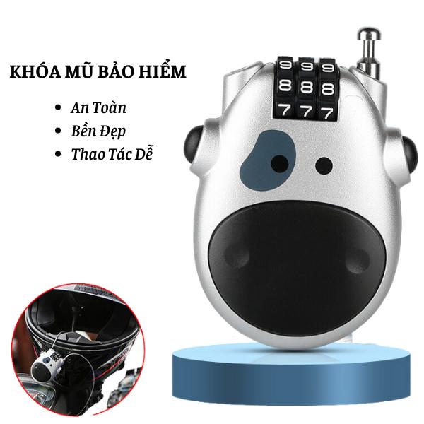 Khóa Số Có Dây Cáp Bảo Vệ Gắn Mũ Bảo Hiểm Xe Máy, Khóa Xe Đạp Tiện Dụng shock  lock