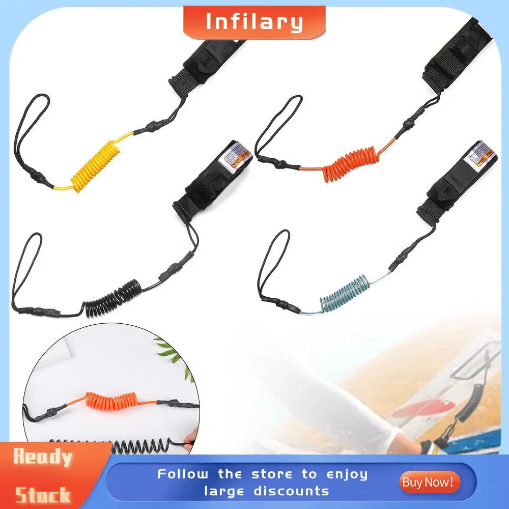 Safety Raft Kayak Rope Keep Diving Accessories Surfing Ankle Leash Stand Up Paddle Surfboard Leg Rope Elastic Coiled