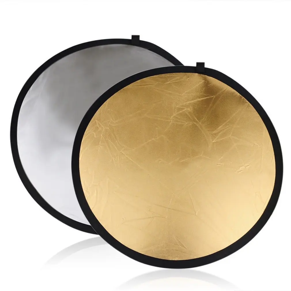 ￼Tấm Hắt Sáng Chụp Ảnh Hình Tròn 30cm Hai Mặt Vàng Bạc Kèm Túi Đựng Hỗ Trợ Chụp Ảnh Chuyên Nghiệp
