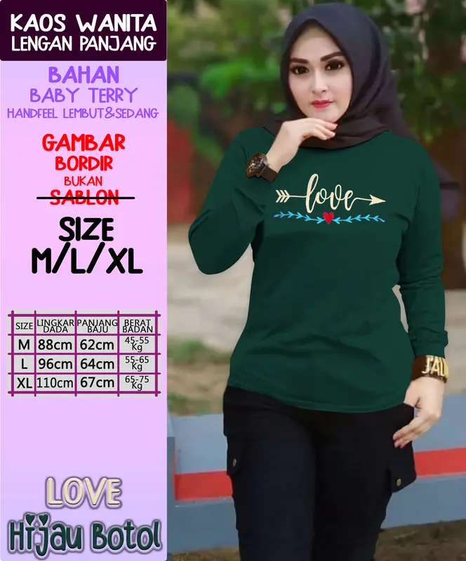 Paket 3 Lebih Hemat Kaos Wanita Lengan Panjang Bordir Lembut Atasan Soft Polos Hitam Putih Baju Cewek Oblong Lengan Panjang - CELIN CENOA - Pendek 2