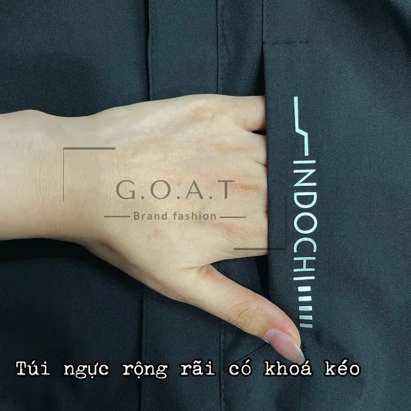 Áo Khoác Gió 2 lớp Chống Nước Cải Tiến Chốt Cổ Đứng, Nhiều Màu. Phong cách Hàn Quốc. Chống nắng, chống gió, đi phượt ... Tay Dài Menswear Nam Jacket Cổ Cao 4