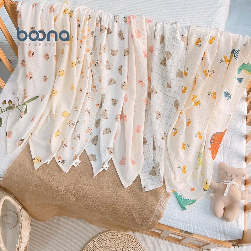  Khăn tắm xô Muslin sợi tre BOONA chính hãng 2 lớp - 4 lớp đa năng cho bé 
