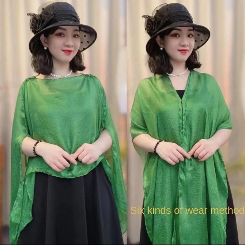 Product Introduction of Cloak Pure Color Women Shawl Chiffon Coats Jackets Capes Cardigan Shawl Women Girls 10