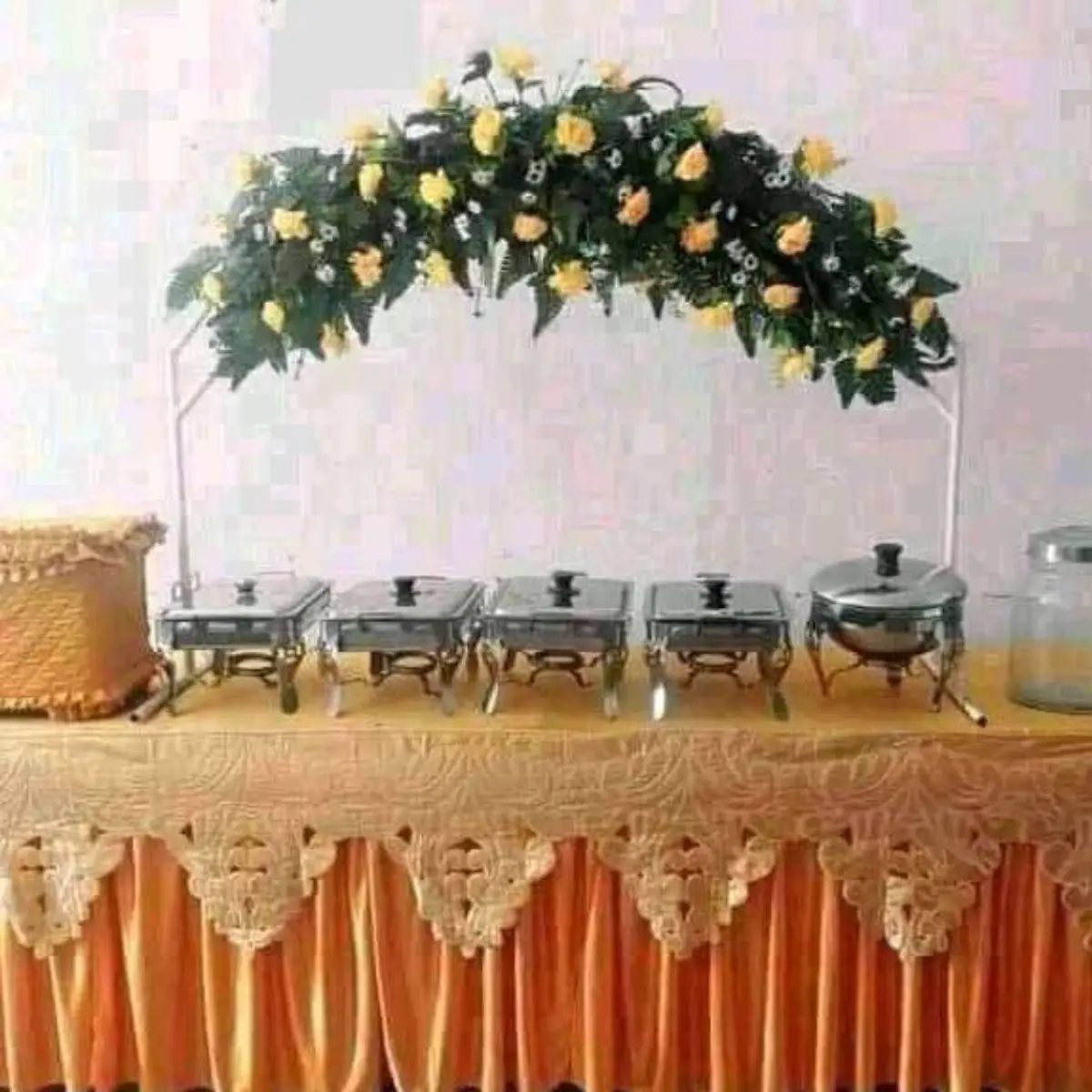 Poni Meja Prasmanan Pernikahan Untuk Hiasan Pinggir Meja Dekorasi wedding Kain