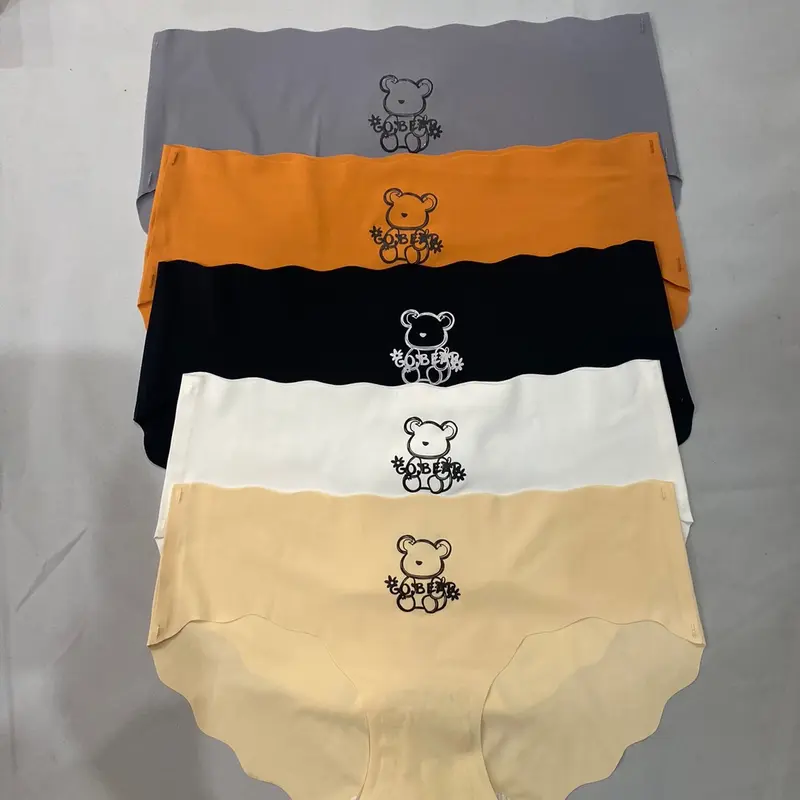 Set 10 Quần Lót Nữ Su Lạnh Viền Sóng Hình Gấu Bear 5 Màu A30 1