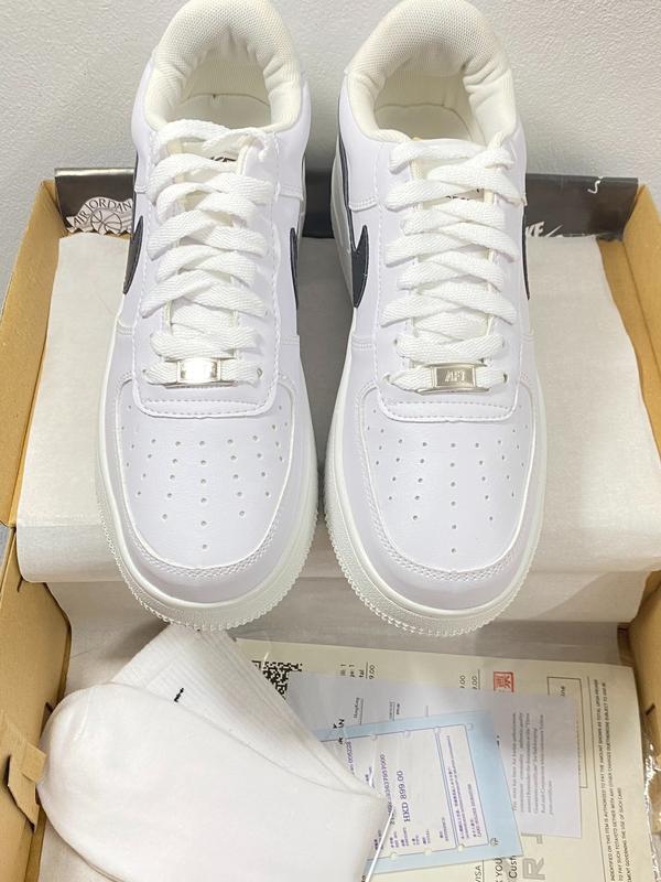 Giày Sneaker AF1 Bản Trắng Phối Móc Đen Siêu Cấp Bền Bỉ