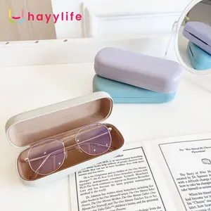 hayylife Kotak Penyimpanan Kacamata - Kotak Kacamata Sederhana dari Kulit PU yang Dof, Kotak Penyimpanan yang Portabel dan Tahan Tekanan untuk Kacamata Rabun Jauh HL-AGB908 Glasses