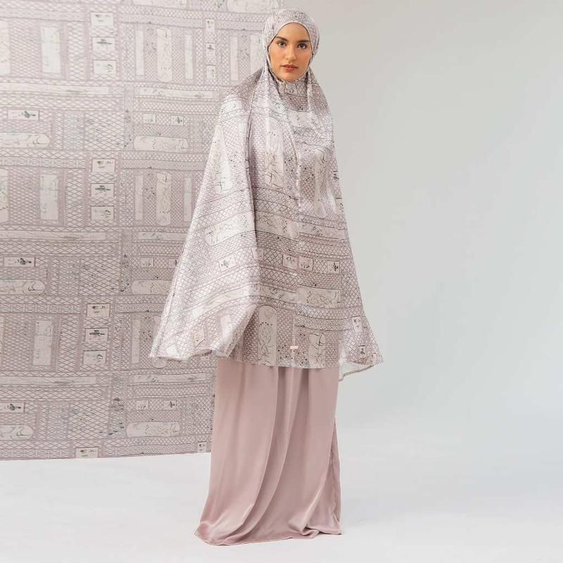 Lozy Hijab - Rawda Prayer Set (Mukena Set Pattern Bahan Silk) Mewah Nyaman 4