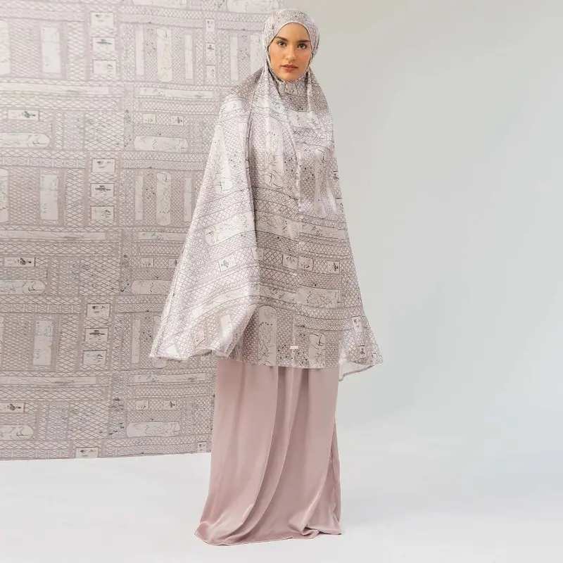 Lozy Hijab - Rawda Prayer Set (Mukena Set Pattern Bahan Silk) Mewah Nyaman 4