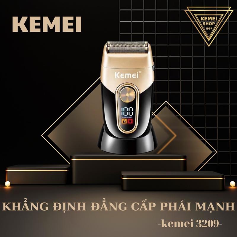 máy cạo râu khô -KM3209 CAO CẤP -Fade Tóc Cạo Trắng Tóc 3 Lưỡi Kèm Cốc Sịn Sò
