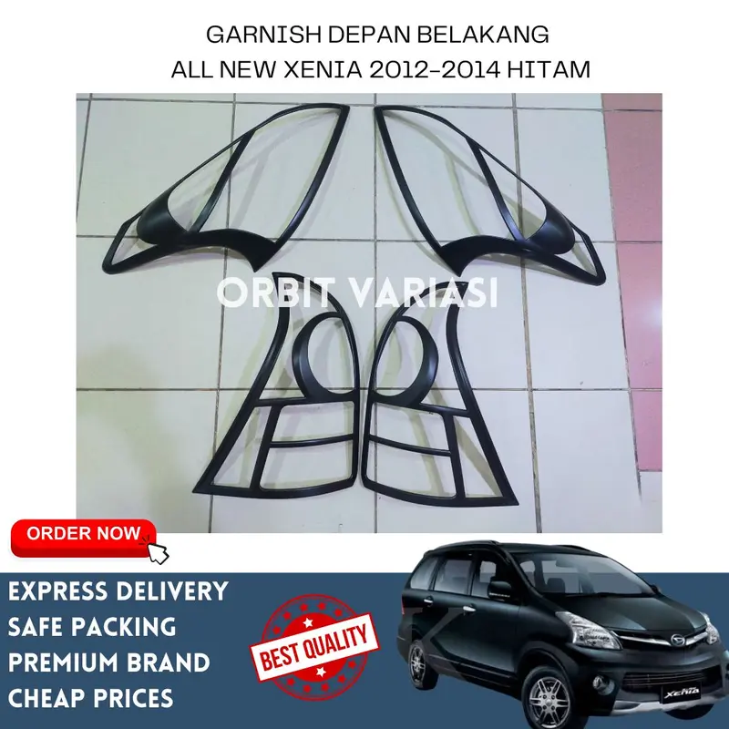 GARNISH LAMPU DEPAN BELAKANG ALL NEW XENIA 2012-2014 HITAM 0