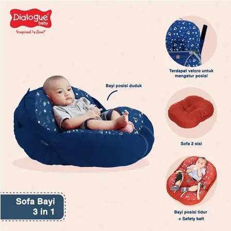 Dialogue Baby Sofa Bayi 3in1 DGK9222 - DGK9223 - DGK9224 Bantal Blue 1