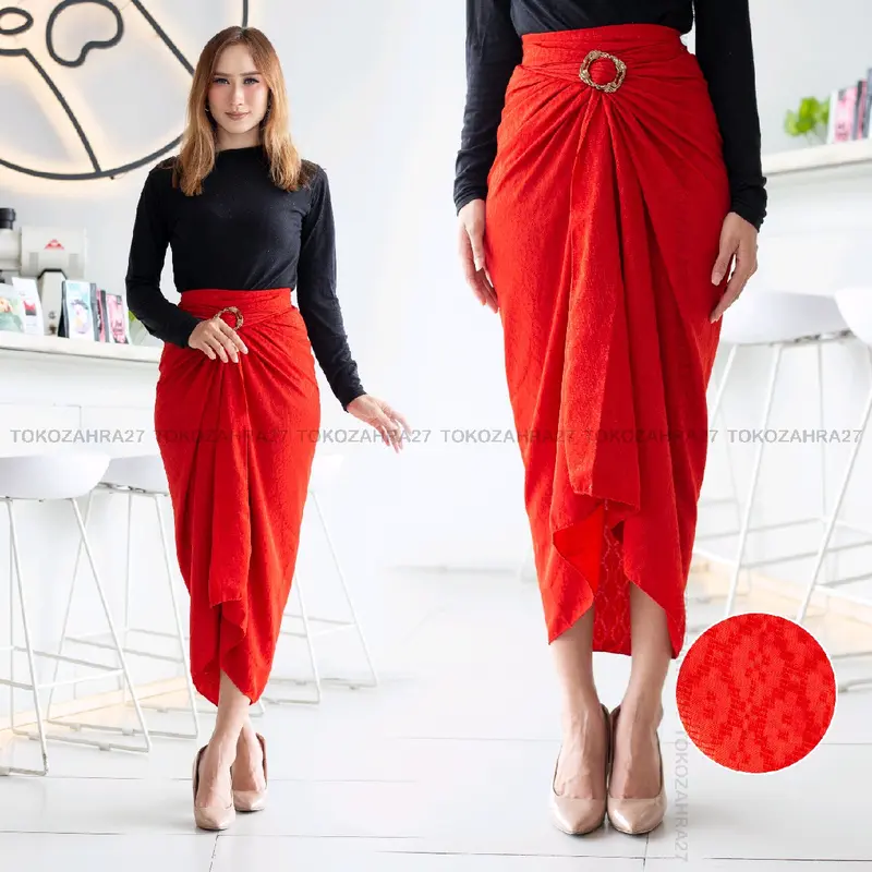 Rok Lilit Polos Songket Emboss Bawahan Kebaya Viscose Premium By Toko Zahra 27 Kain Serut Wanita 2