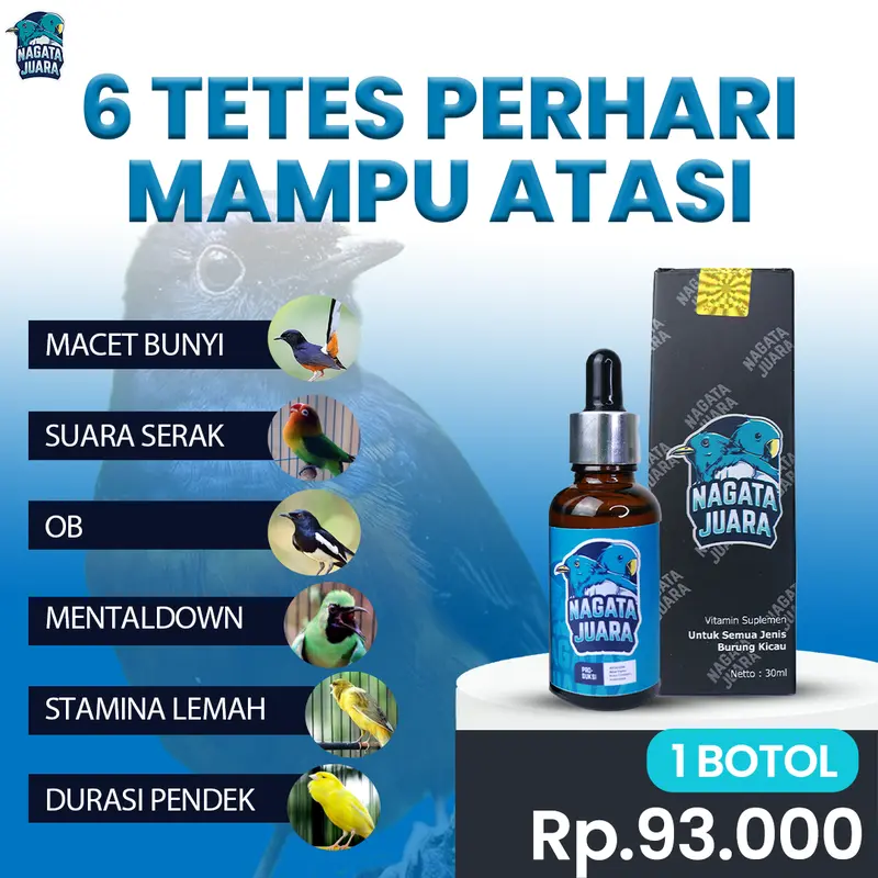Nagata Juara Vitamin Burung Kicau 1 Botol Penggacor Burung Kicau Di Gantangan 0