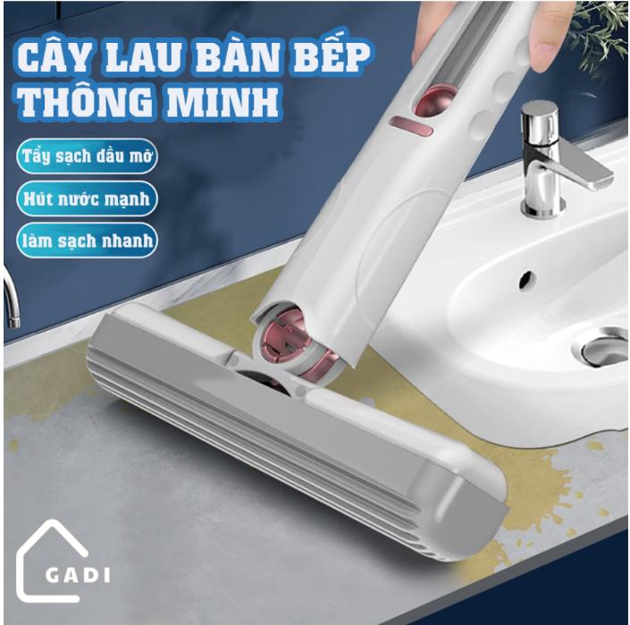 Cây Lau Bàn Bếp Tự Vắt Thông Minh Mini 25cm, Bọt Biển Siêu Thấm Hút Đa Năng, Gập Gọn Lau Sàn Cây Lau Nhà 6