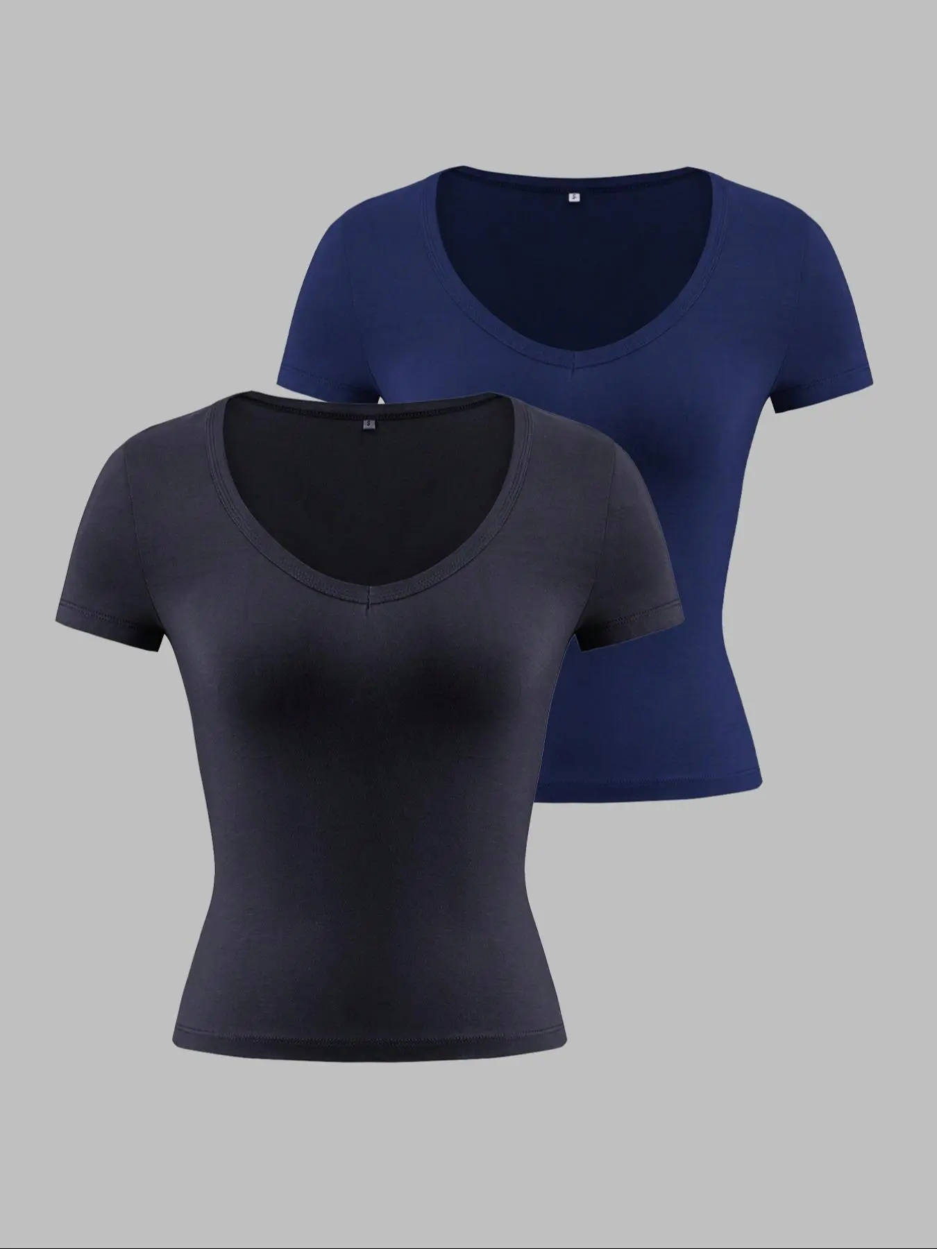 Women's Solid Color    Tee, Casual Slim-fitting Short Sleeve T-shirt for Daily Wear, Ladies Clothes for All Seasons