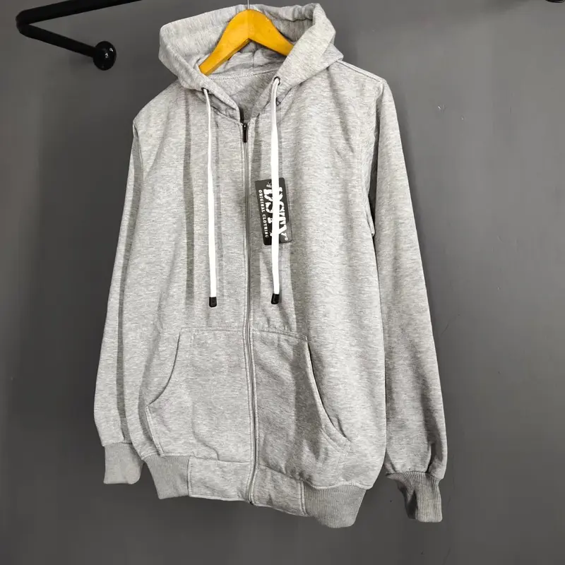 jaket polos zipper pria wanita fleece tebal M L XL XXL XXXL BIG SIZE JUMBO 2