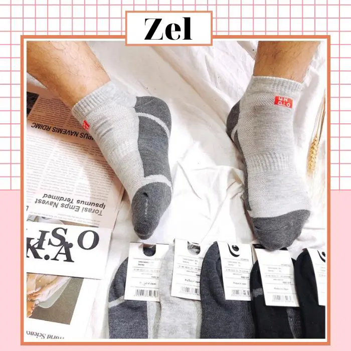 Tất nam cổ ngắn chất cotton co giãn dày dặn, Set 5 đôi vớ nam kháng khuẩn khử mùi chống hôi chân