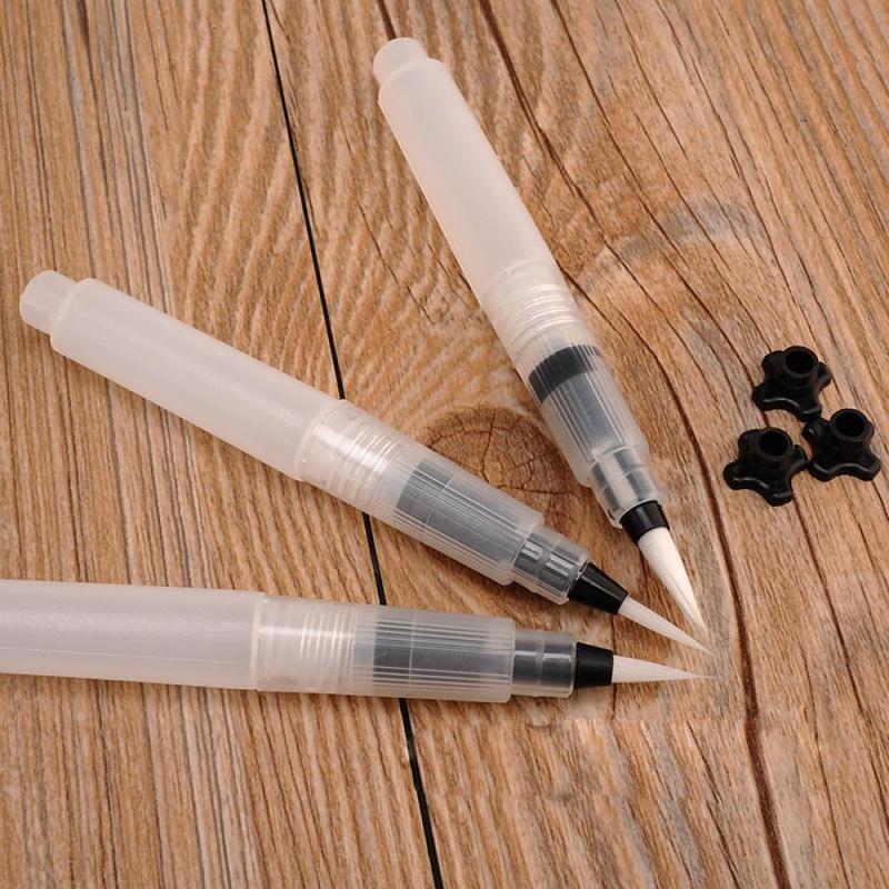 Bộ Dụng Cụ Vẽ Nước, 3 Cái, Bút Mực Phi Công, Cọ Vẽ, Màu Nước 3