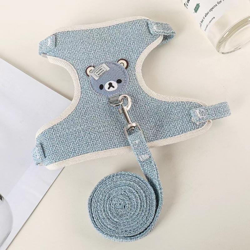Product Introduction of Teddy Design Pet Harness with Leash Adjustable Cat Dog Vest-Style Traction Rope Kitten Puppy 29