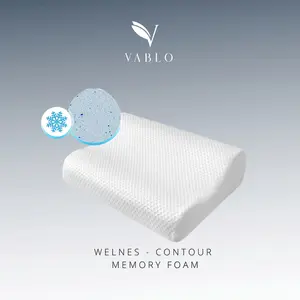 Vablo Welness Bantal Contour Memory Foam Pillow Uk 50x30CM Pure Memory Foam Bantal Bed Wool Knitting Kain Wool Anti Bakteri Anti Alergi Teknologi Jerman