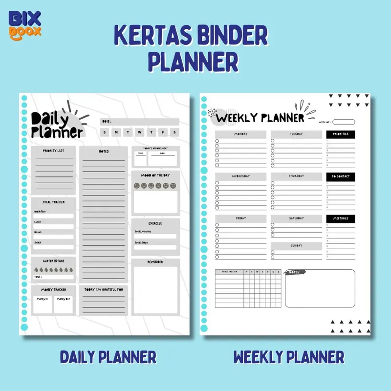 Isi binder daily planner / isi binder weekly planner / loose leaf 0