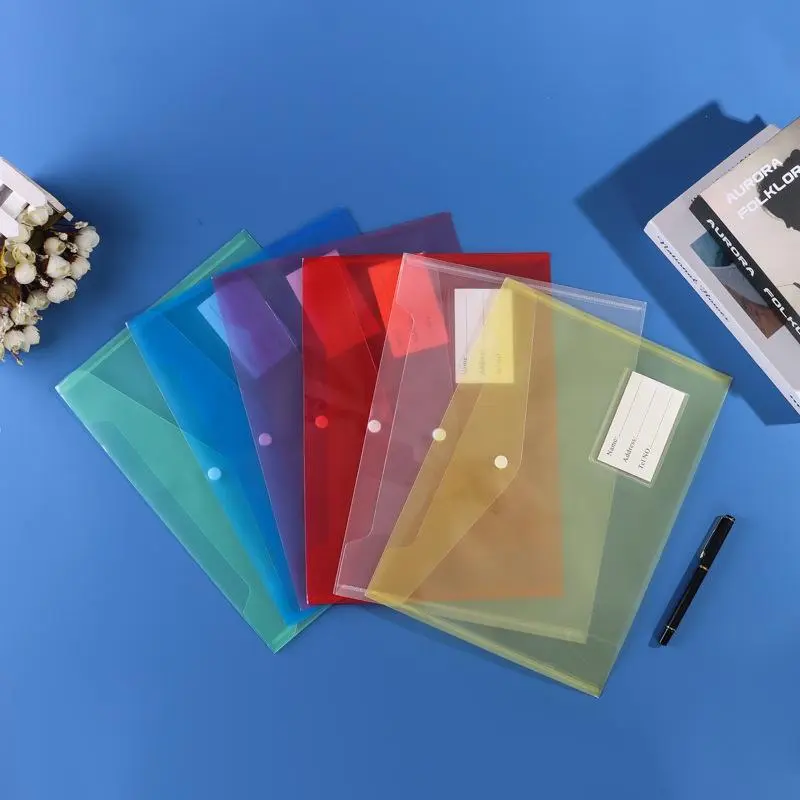 Transparent File Folder A4 Transparent Folder File Box A4 Button Type Transparent File Package