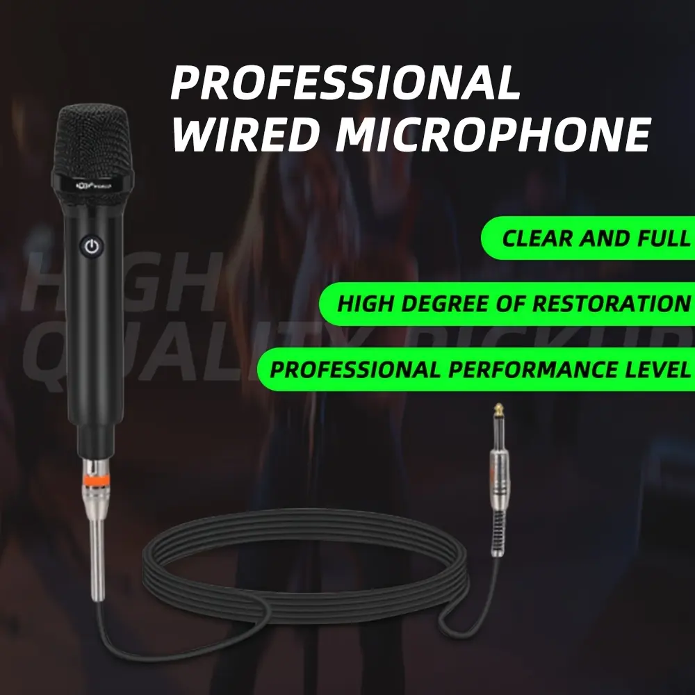 Set of Professional Wired Dynamic Microphones Featuring a 6.35Mm Jack, Suitable for KTV, Electronic Keyboards, Guitar Amplifiers, Mixers, Computers, And Versatile Recording And Live Applications.