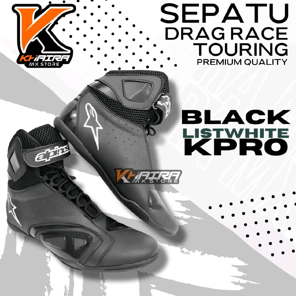 Sepatu drag bike race K-pro/sepatu touring 01