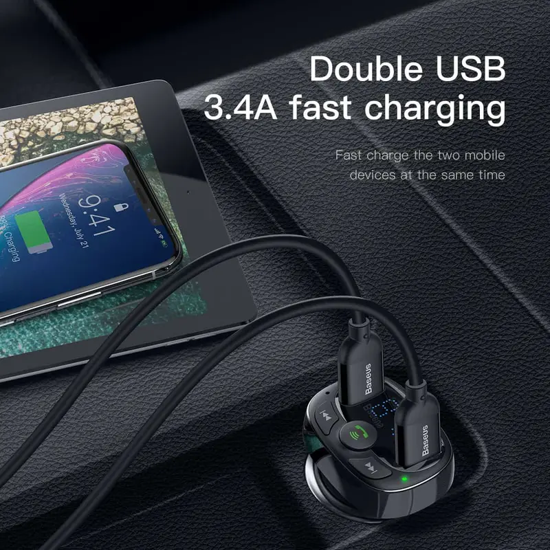 Củ sạc/ tẩu sạc đa năng trên xe hơi BASEUS S09 Pro CAR CHARGER, có BLUETOOTH kết nối không dây. 6