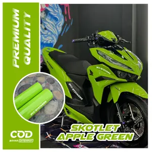 Stiker Skotlet Motor Hijau Apple Green Pastel Vinyl Cover Body Motor Moge Sport Stylish