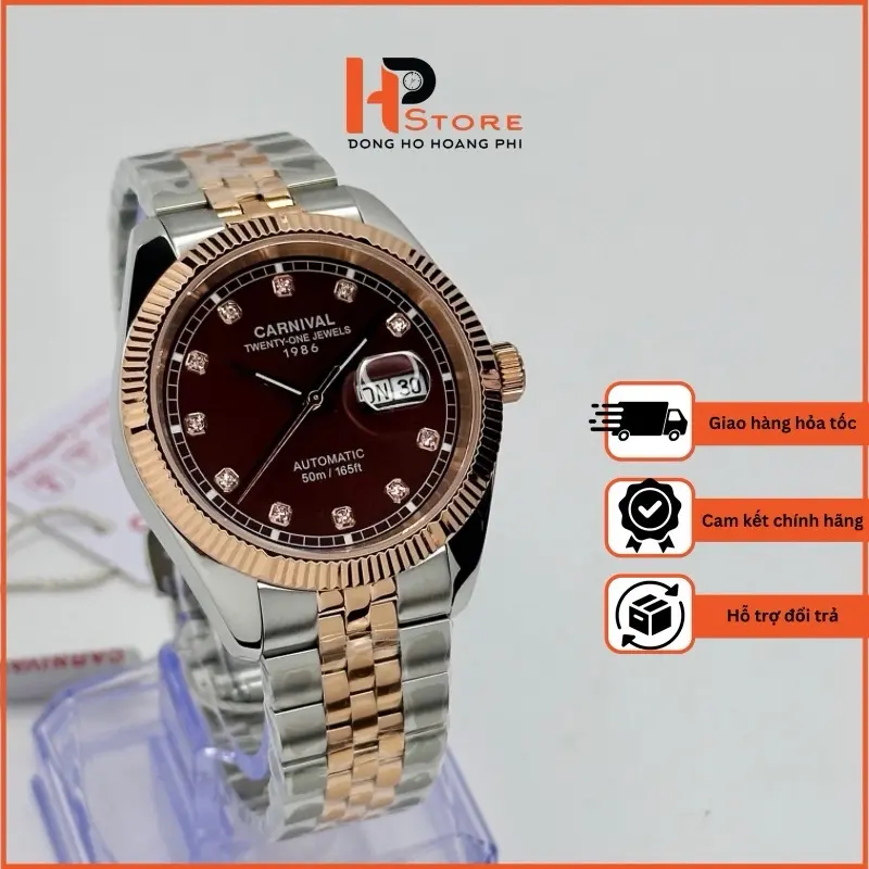 Đồng hồ đeo tay Nam Carnival 8131G Máy Cơ - Kính Saphiare - 40mm [Hàng Chính Hãng] Watch Caro 3