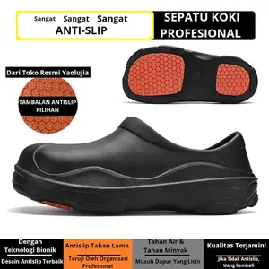 sepatu kitchen chef ANTI SLIP/sepatu tahan air/sepatu tahan minyak sepatu koki sepatu chef sepatu dapur Black