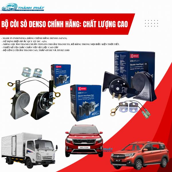 Còi sên Den.so 12v chất lượng cao lắp được hầu hết các xe ô tô từ 4-16 chỗ Phụ Kiện Nhại Còi basuri