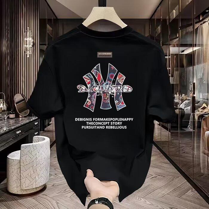 Product Introduction of Cotton 250gsm summer short sleeved T-shirt for men, casual, trendy, fashionable, printed T-shirt, round neck, sports, breathable 8