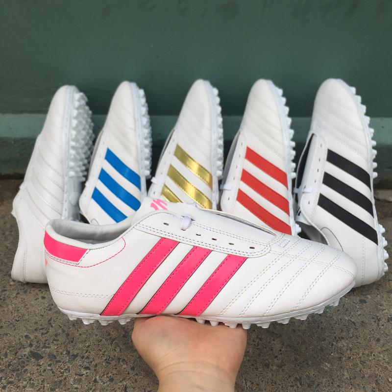 Giày đá banh sân cỏ nhân tạo ba sọc CT3 Trắng Hồng hàng chuẩn loại 1 đã khâu full đế, bảo hành 60 ngày, tặng ngay 2 phụ kiện