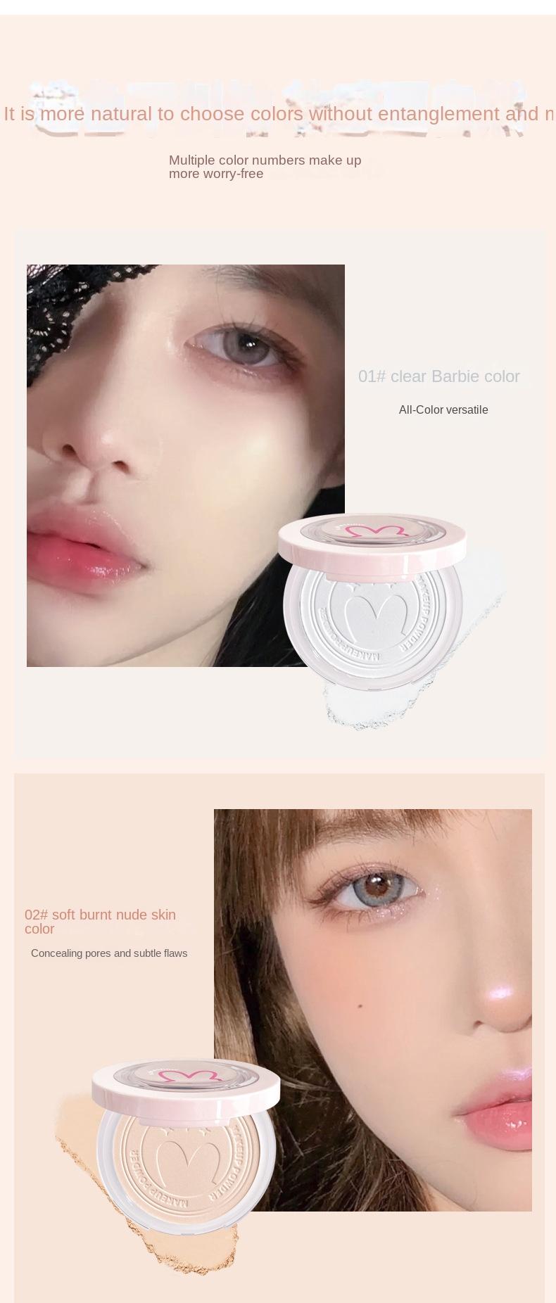 Product Introduction of Kakashow rabbit soft focus finishing powder four-color natural soft focus clear and flawless oil control finishing powder Makeup Cosmetic 7
