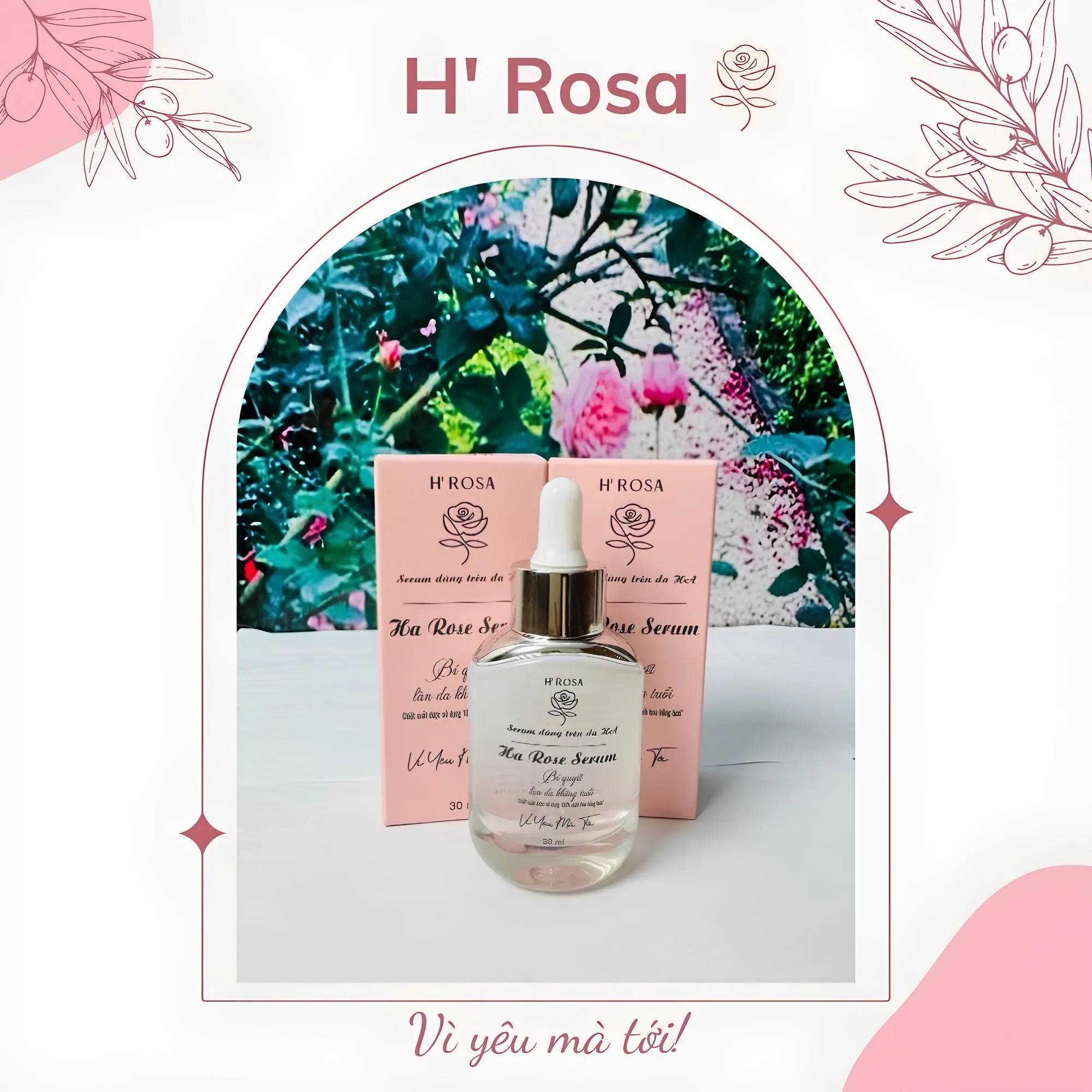 Serum Hoa Hồng H'Rosa 30ml - Đẹp Da, Dưỡng Ẩm Da, Chăm Sóc Da Mặt