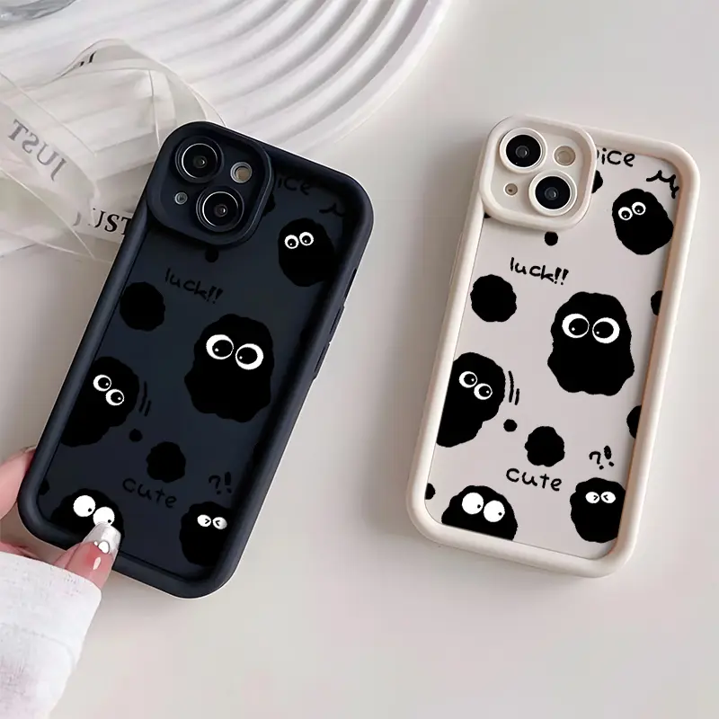 Softcase hitam aesthetic silikon for iphone 11 12 13 14 Plus 15 pro max 6 6s 7 8plus x xs xr xsmax unik dan lucu silicone casing hp TY15TK59SHHH