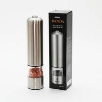Gambar MERKO Banda elektrik pepper salt grinder one touch stainless body - Gilingan lada/ garam tenaga batery satu tombol bisa atur kehalusan - grinder lada putih dari Maharaja Coffee Kota Administrasi Jakarta Pusat 4 Tokopedia