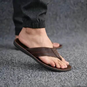 Sandal Pria Casual Kulit Asli Original Distro Sendal Jepit Cowok