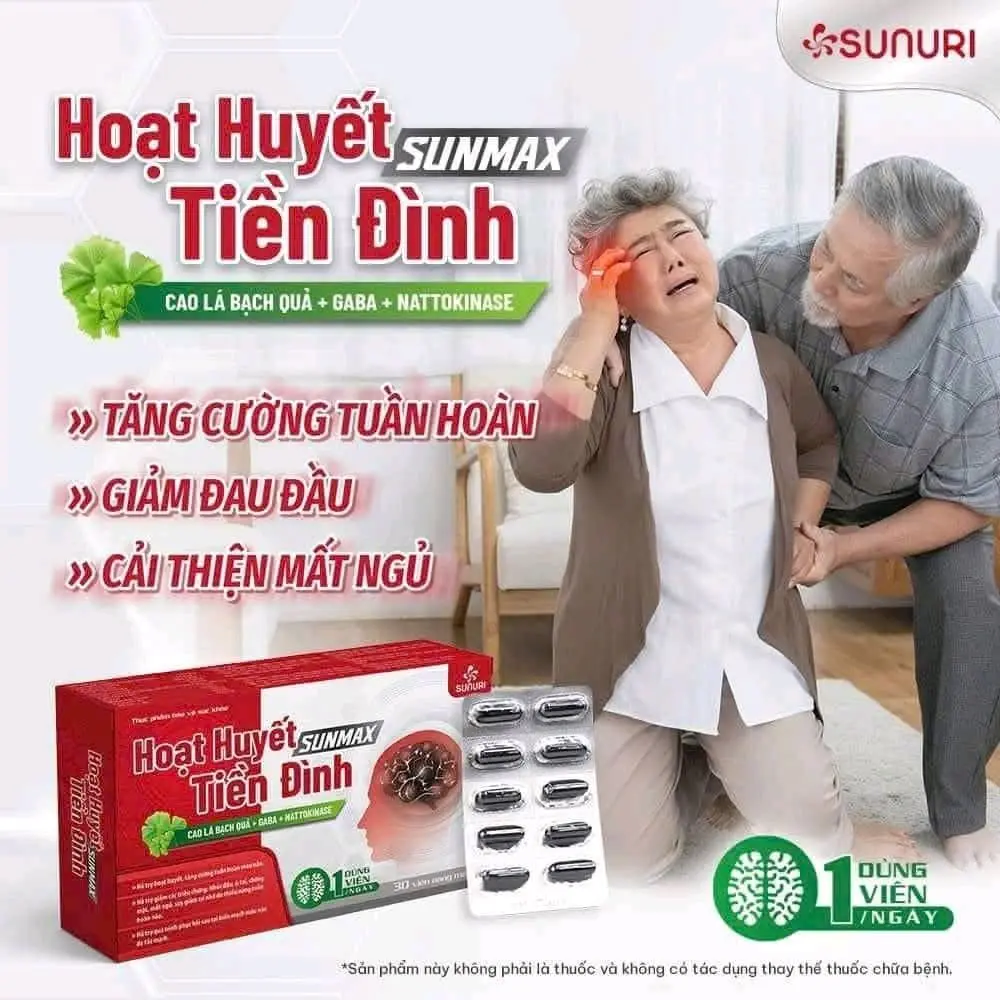 Mỗi ngày 1 viên Hoạt huyết tiền đình hổ trợ đau đầu chóng mặt, rối loạn tiền đình, ù tai , ngủ không ngon giấc. Hộp 30 viên